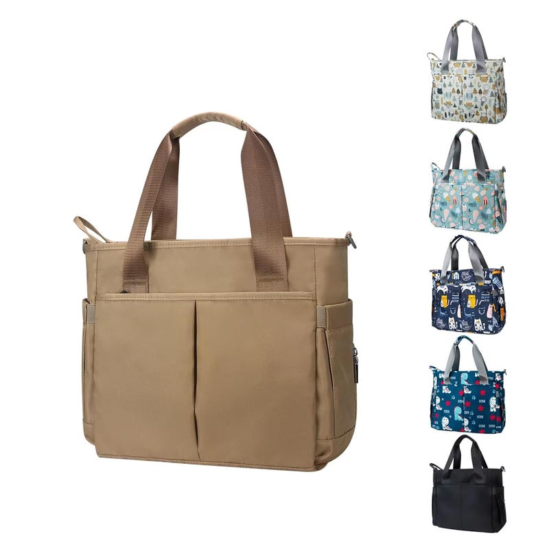 PHEBEN Store Diaper Bag Tote Satchel Waterproof Messenger Baby Diaper Bags for Mom and Dad Multifunction Medium Travel Tote Bags (Khaki) - Image 1